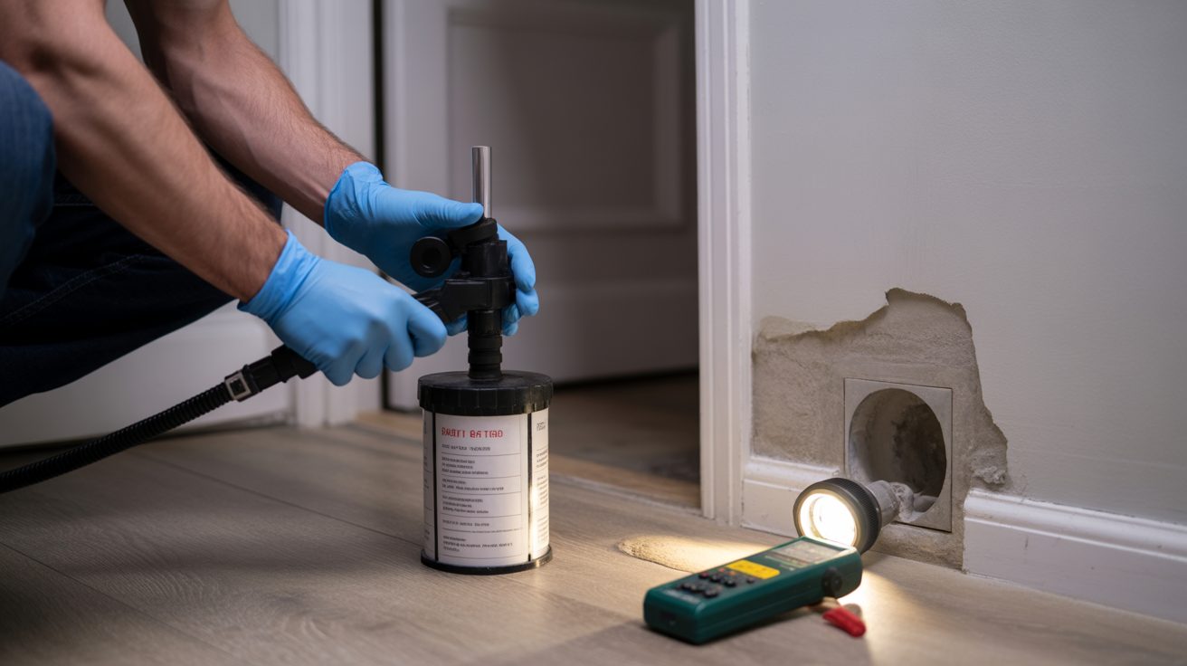 Air sampling during a mold inspection in a Albuquerque home