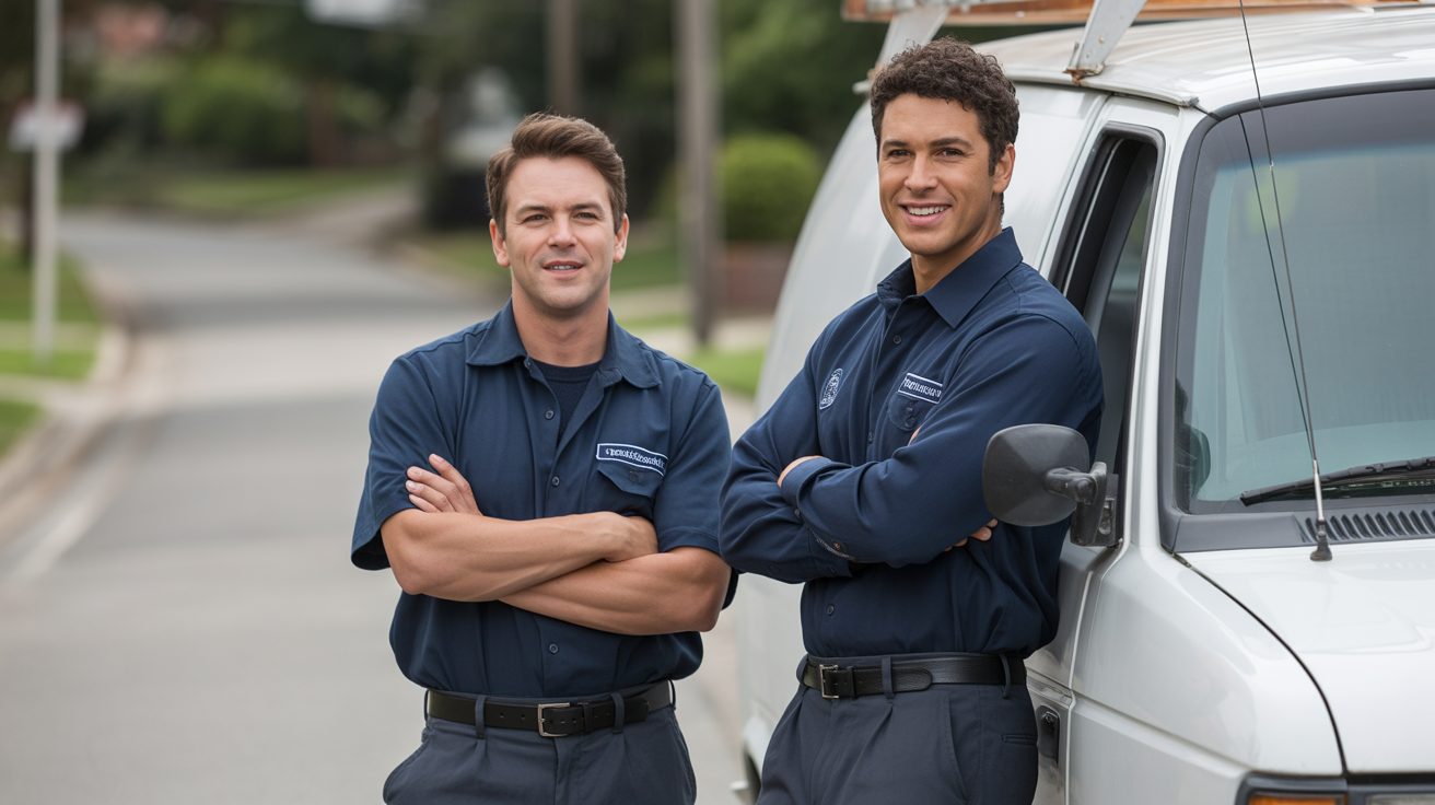 Water Damage Albuquerque technicians beside a service van in Albuquerque